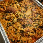 Egusi soup (beef ponmo shaki)