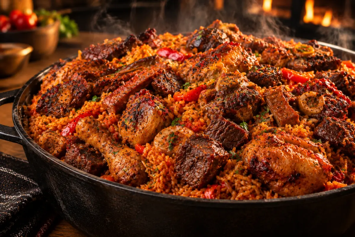 Meaty Jollof Rice